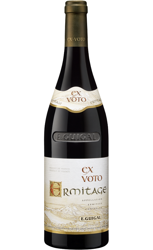 Photographie d'une bouteille de vin rouge Guigal Ex-Voto 2018 Hermitage Rge 75cl Crd