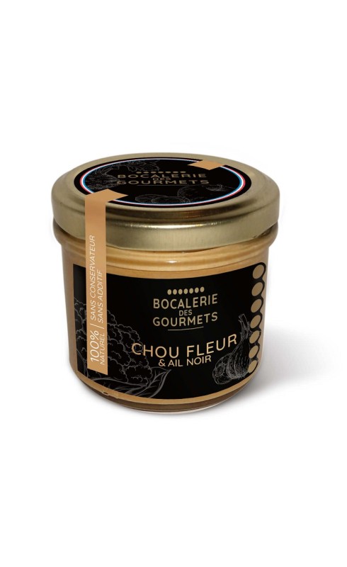 Photographie d'un produit d'épicerie Bocalerie Des Gourmets Chou-Fleur Ail Noir 110g