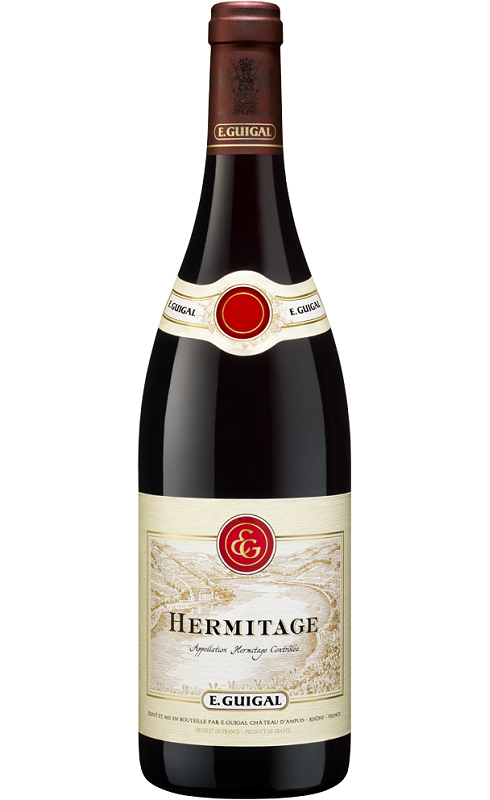 Photographie d'une bouteille de vin rouge Guigal Hermitage 2019 Rge 75cl Crd
