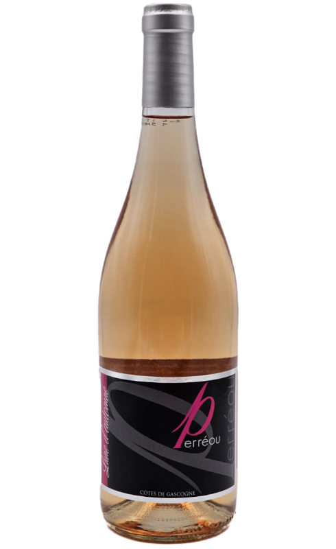 Photographie d'une bouteille de vin rosé Perreou Lune D Automne 2021 Vdp Cdgascon Rose 75cl Crd