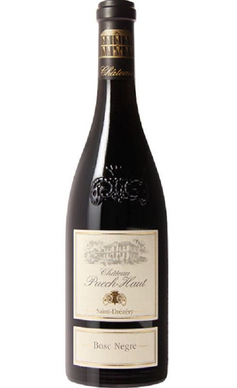 Photographie d'une bouteille de vin rouge Puech Haut Bosc Negre 2016 Coteau Du Lgdoc Rge 75cl Crd