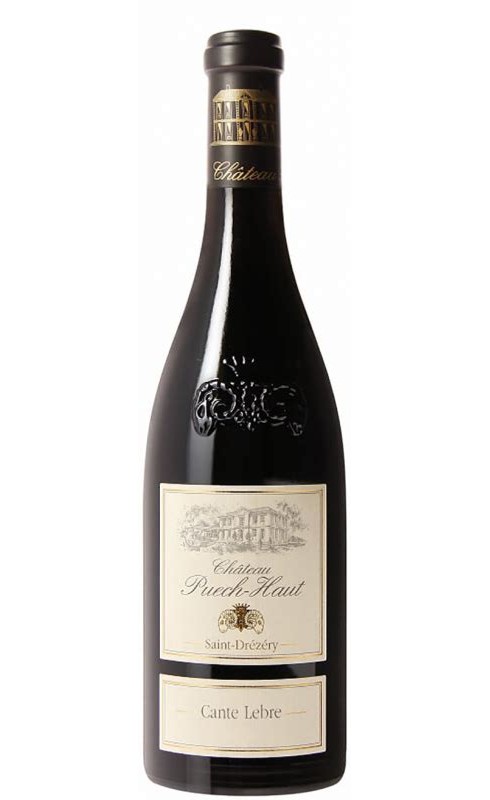 Photographie d'une bouteille de vin rouge Puech Haut Cante Lebre 2016 Coteau Du Lgdoc Rge 75cl Crd