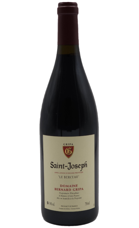 Photographie d'une bouteille de vin rouge Gripa Le Berceau 2021 Saint-Joseph Rge 1 5 L Crd