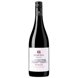 Photographie d'une bouteille de vin rouge Gayda Syrah 2022 Pays D Oc Rge 75cl Crd