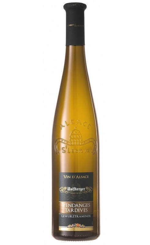 Photographie d'une bouteille de vin blanc Wolfberger Vendanges Tardives 2020 Gewurzt Blc Mx 75cl Crd