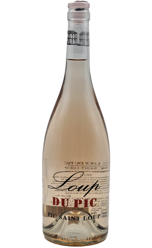 Photographie d'une bouteille de vin rosé Puech Haut Le Loup Du Pic 2022 Rose 75cl Crd