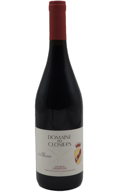 Photographie d'une bouteille de vin rouge Closiers Les Coudraies 2021 Saumur Rge 75cl Crd