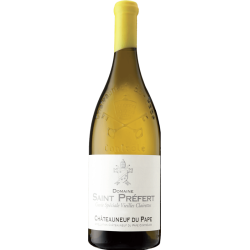 Photographie d'une bouteille de vin blanc St-Prefert V Clairettes 2022 Chtneuf Blc Bio 1 5l Crd