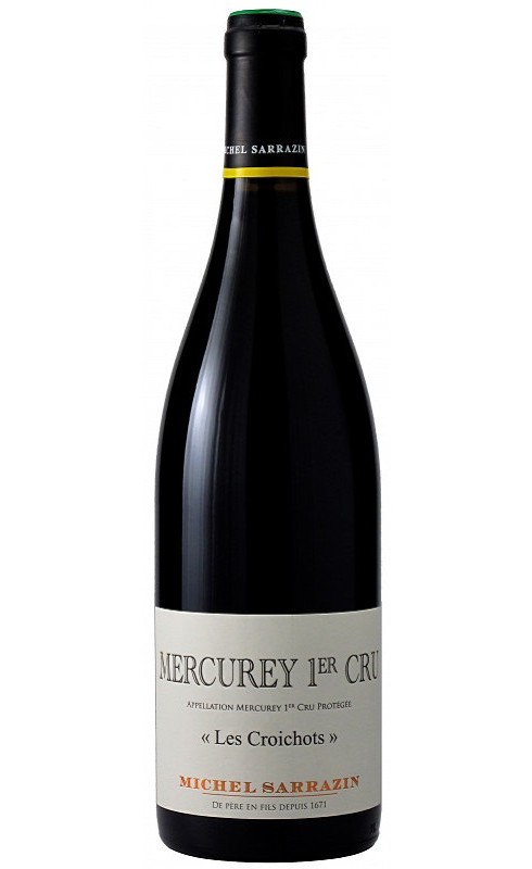 Photographie d'une bouteille de vin rouge Sarrazin Les Croichots 2022 Mercurey Rge 75cl Crd