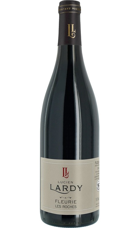 Photographie d'une bouteille de vin rouge Lardy Lu  Les Roches 2022 Fleurie Rge 75cl Crd