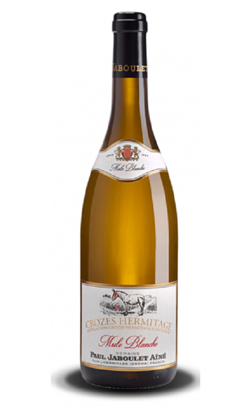 Photographie d'une bouteille de vin blanc Jaboulet Mule Blanche Bio 2021 Crozes Blc 75cl Crd