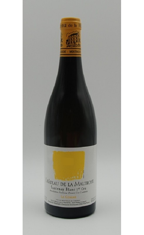 Photographie d'une bouteille de vin blanc Maltroye La Comme Santenay 1er Cru 2022 Blc 75cl Crd