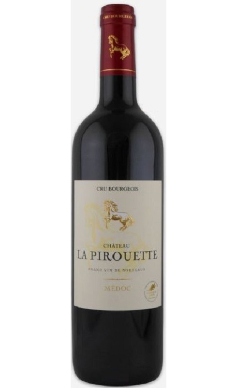 Photographie d'une bouteille de vin rouge Cht La Pirouette 2019 Medoc Rge 75cl Crd