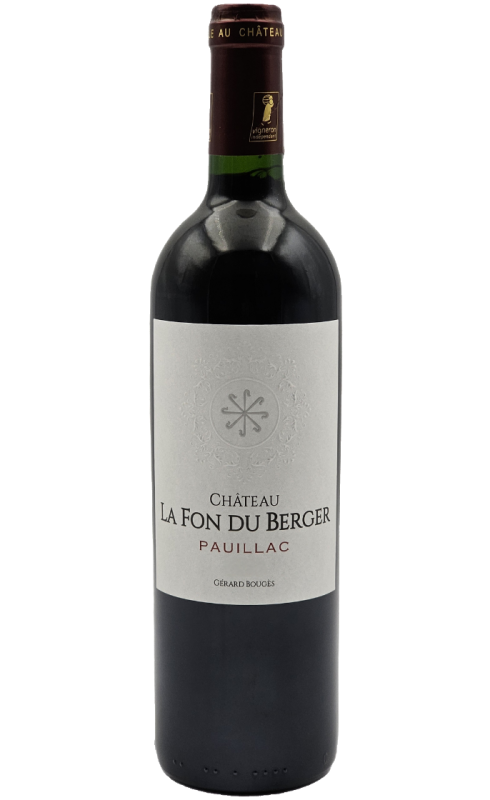 Photographie d'une bouteille de vin rouge La Fon Du Berger 2016 Pauillac Rouge 75 Cl Crd
