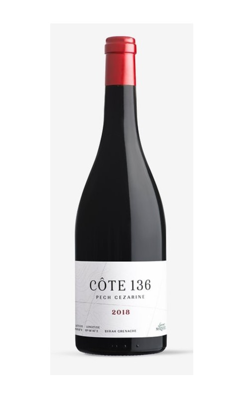 Photographie d'une bouteille de vin rouge Miquel Cote 136 Pech Cezarine 2020 St-Chinian Rge 75cl Crd