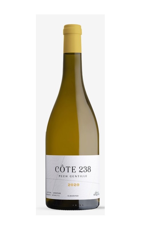 Photographie d'une bouteille de vin blanc Miquel Cote 238 Pech Gentille 2022 Pays D Oc Blc 75cl Crd