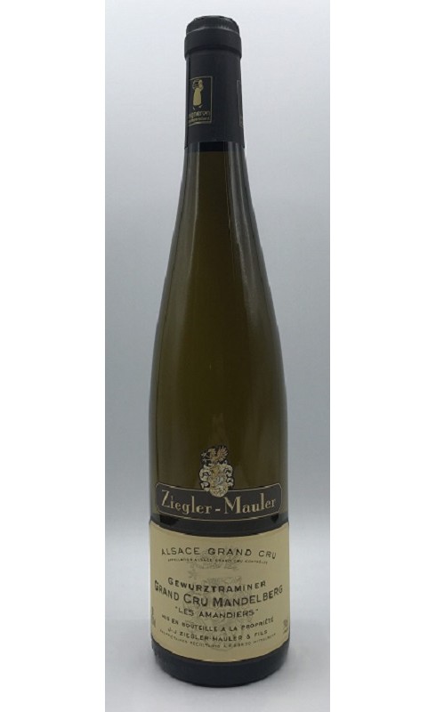Photographie d'une bouteille de vin blanc Ziegler Mandelberg Les Amandiers 2021 Gewurzt Blc 75cl Crd