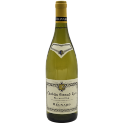 Photographie d'une bouteille de vin blanc Regnard Grenouilles 2018 Chablis Gc Blc 75 Cl Crd