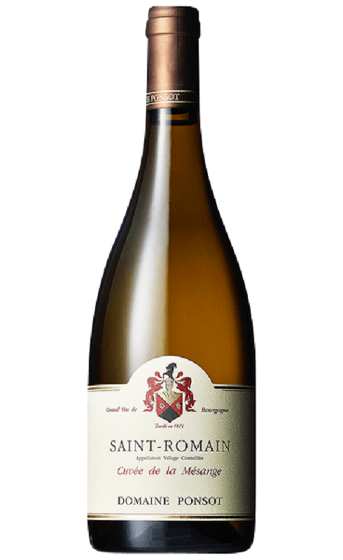 Photographie d'une bouteille de vin blanc Ponsot Cuvee De La Mesange 2020 St-Romain Blc 75cl Crd