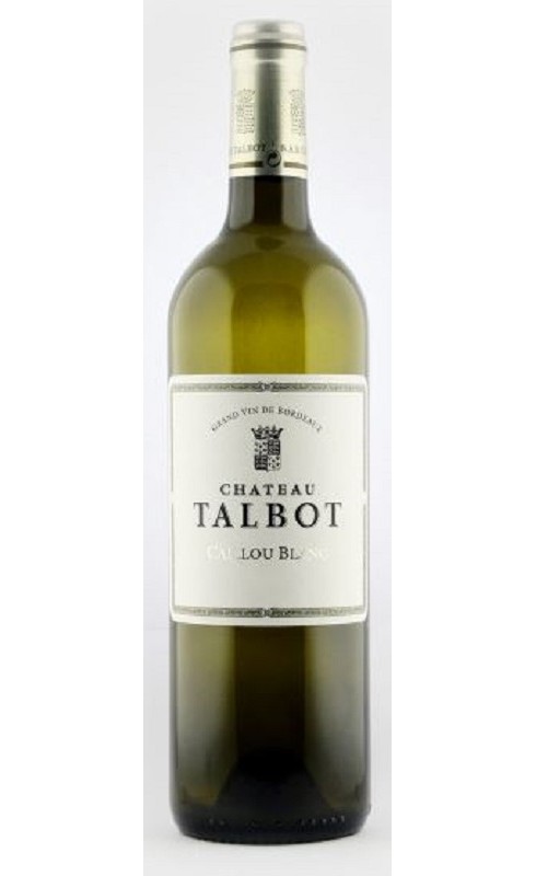 Photographie d'une bouteille de vin blanc Caillou Blc De Cht Talbot 2021 Bdx Blc 75cl Crd