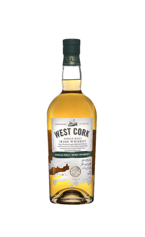 Photographie d'une bouteille de West Cork Single Malt Brourbon Cask 70cl Crd
