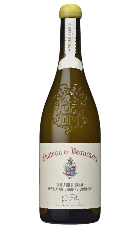 Photographie d'une bouteille de vin blanc Perrin Beaucastel 2022 Chtneuf Blc 75cl Crd
