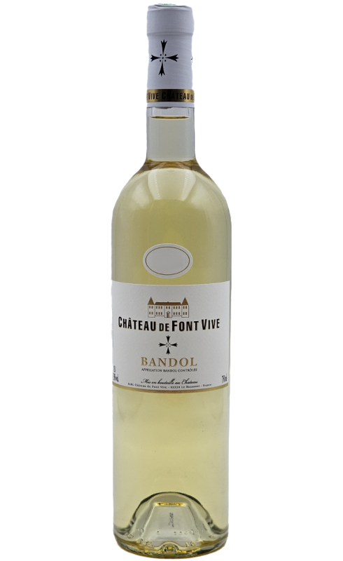 Photographie d'une bouteille de vin blanc Cht De Font Vive 2022 Bandol Blc 75cl Crd
