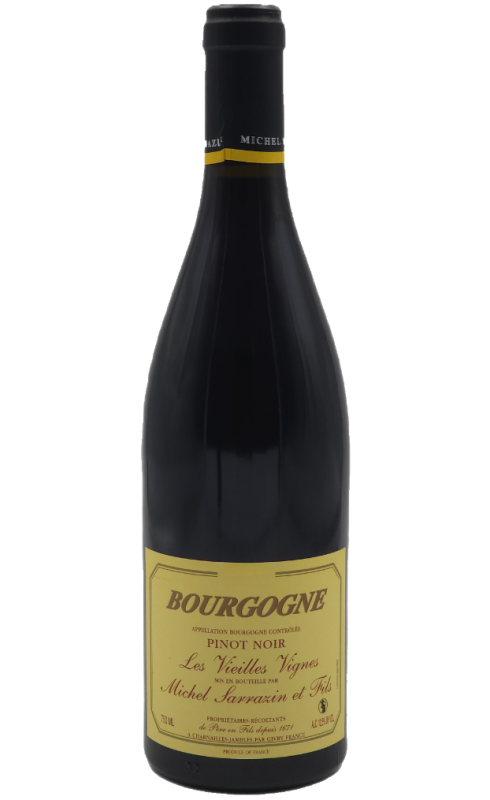 Photographie d'une bouteille de vin rouge Sarrazin Vieilles Vignes 2022 Bourgogne Rge 75cl Crd