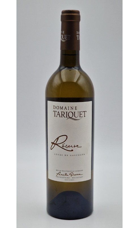 Photographie d'une bouteille de vin blanc Tariquet Reserve 2021 Igp Cdgascon Blc 75cl Crd