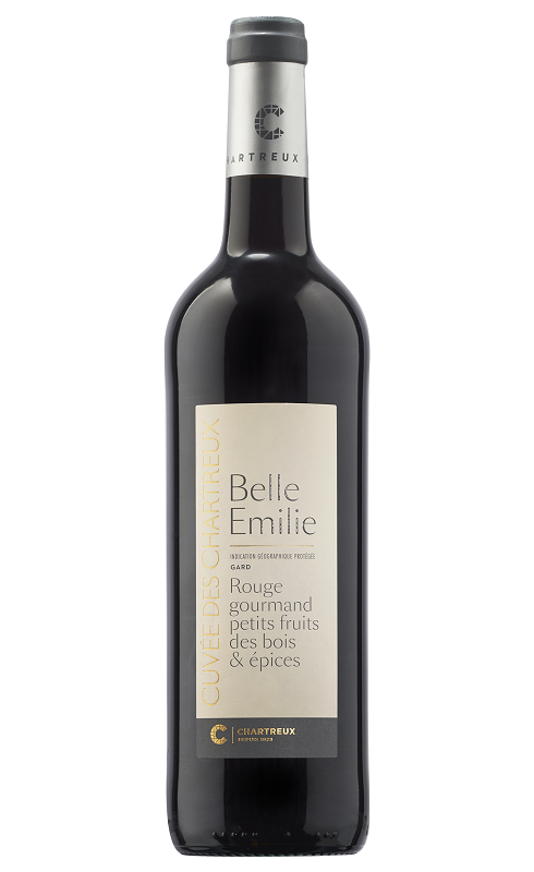 Photographie d'une bouteille de vin rouge Cellier Chartreux Belle Emilie 2022 Igp Gard Rge 75cl Crd