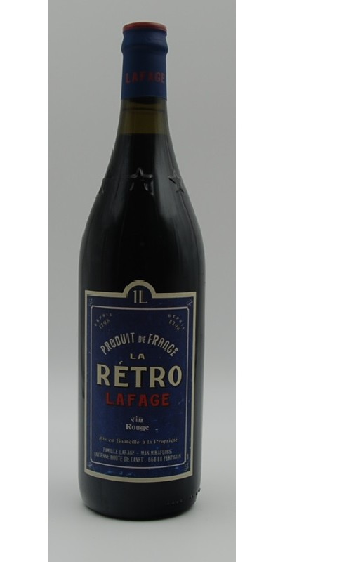 Photographie d'une bouteille de vin rouge Lafage La Retro 2022 Igp Cote Catalanes Rge 1 L Crd