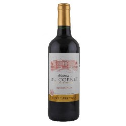 Photographie d'une bouteille de vin rouge Cht Du Cornet 2022 Bdx Rge 75 Cl Crd