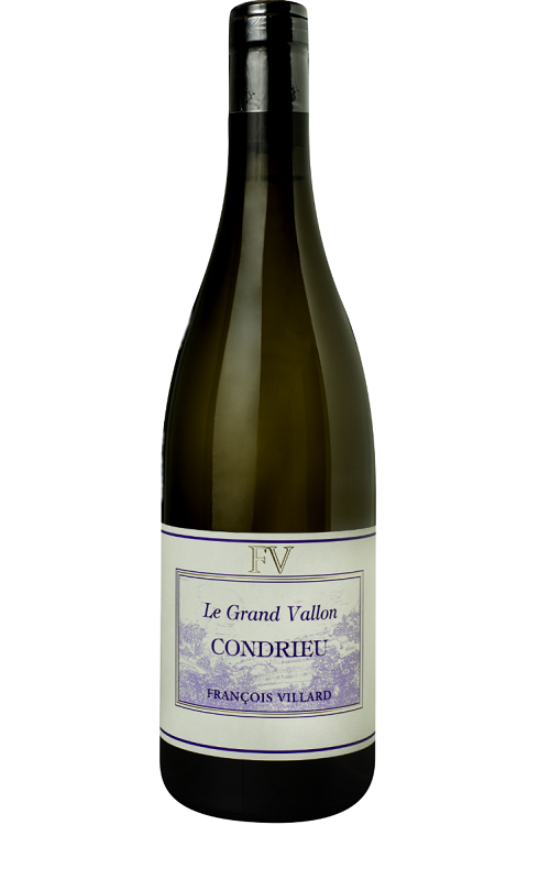 Photographie d'une bouteille de vin blanc Villard Le Grand Vallon 2022 Condrieu Blc 75cl Crd