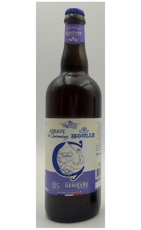Photographie d'une bouteille de bière Abbaye De Clairmarais Blonde Au Genievre De Houlle 75cl Crd