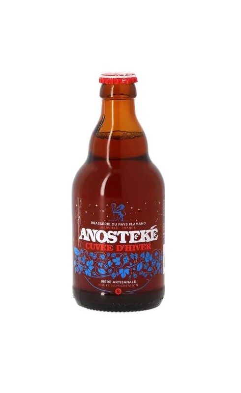 Photographie d'une bouteille de bière Brasserie Du Pays Flamand Anosteke Cuvee D Hiver 8 33cl Crd