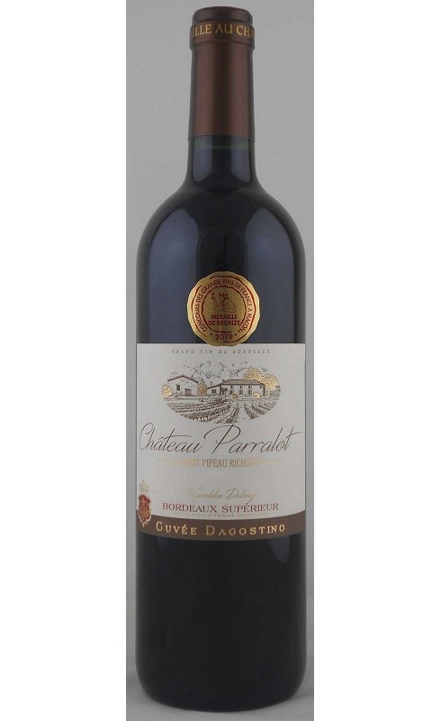 Photographie d'une bouteille de vin rouge Cht Parralot Cuvee Dagostino 2021 Bdx Sup Rge 75cl Crd