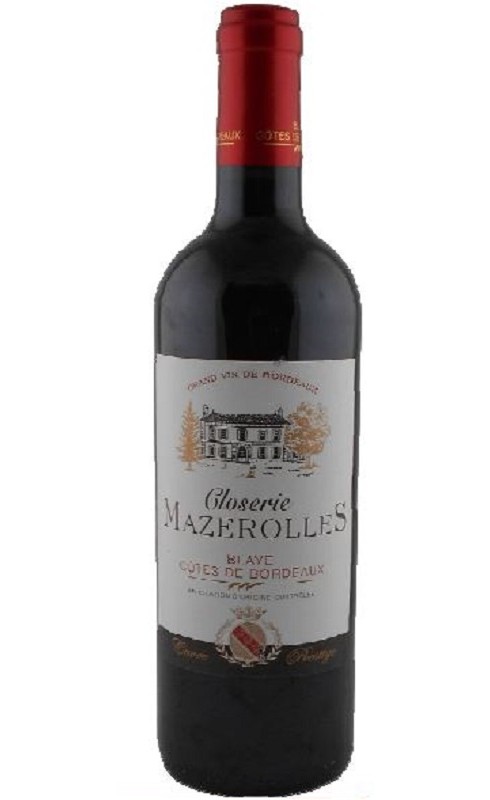 Photographie d'une bouteille de vin rouge Closerie Mazerolles 2020 Blaye Cdbdx Rge 75cl Crd
