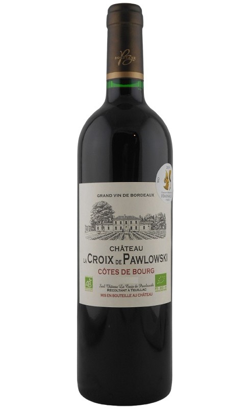 Photographie d'une bouteille de vin rouge Cht La Croix Pawlowski 2019 Cote De Bourg Rge Bio 75cl Crd