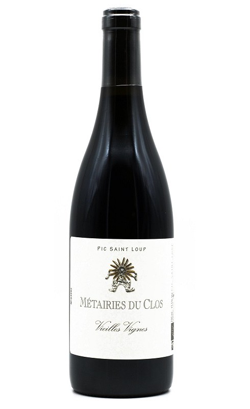 Photographie d'une bouteille de vin rouge Clos Marie Metairies Vv  2020 Pic-St-Loup Rge Bio 75cl Crd