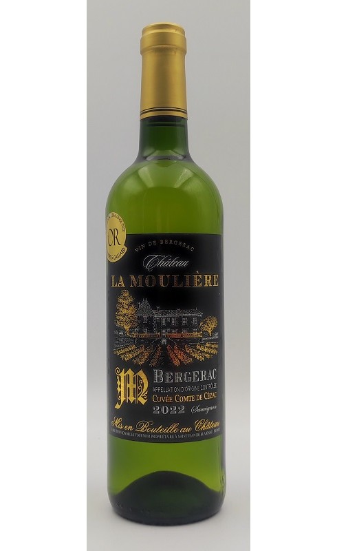 Photographie d'une bouteille de vin blanc Cht La Mouliere 2022 Bergerac Blc 75 Cl Crd