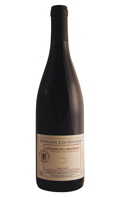 Photographie d'une bouteille de vin rouge Goubert Cotes Du Rhone 2022 Rge 75cl Crd