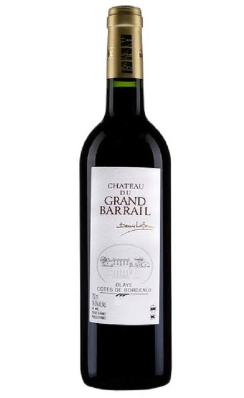 Photographie d'une bouteille de vin rouge Lafon Cht Du Grand Barrail 2020 Blaye Rge 75 Cl Crd