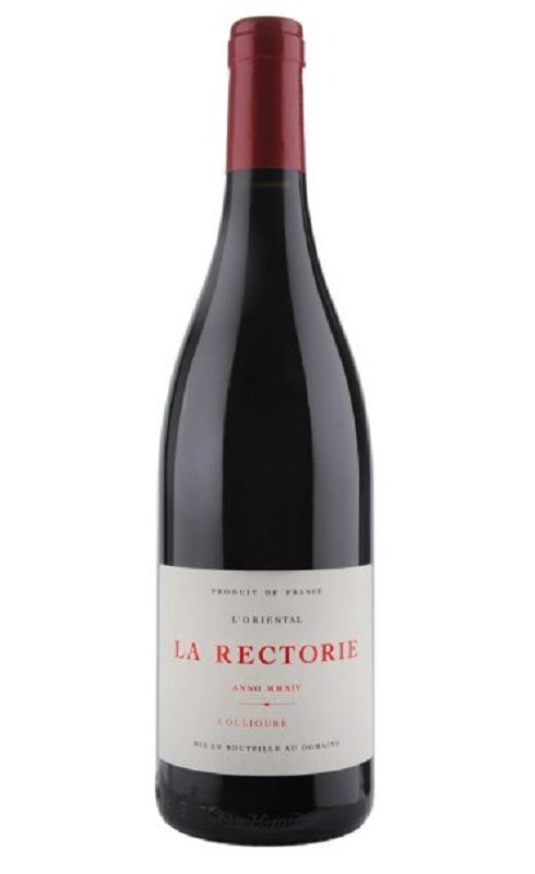 Photographie d'une bouteille de vin rouge Rectorie Oriental 2020 Collioure Rge 75cl Crd