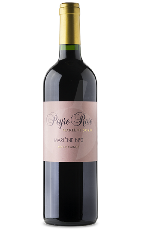 Photographie d'une bouteille de vin rouge Peyre Rose Marlene N 3 2012 Vdf Languedoc Rge 75cl Crd
