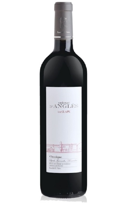 Photographie d'une bouteille de vin rouge Cht D Angles Classique 2020 La Clape Rge 75cl Crd