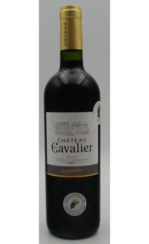 Photographie d'une bouteille de vin rouge Lafon Cht Du Cavalier 2020 Blaye Rge Bio 75cl Crd
