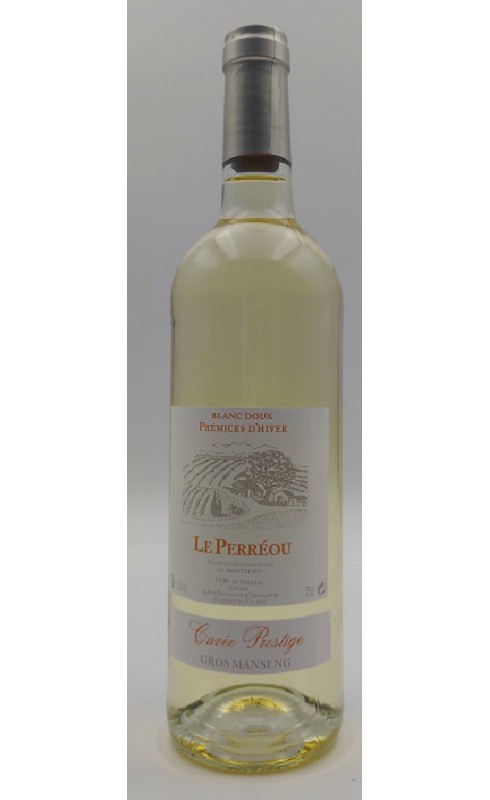 Photographie d'une bouteille de vin blanc Perreou Premices D Hiver 2021 Cdgascon Blc Mx 75cl Crd