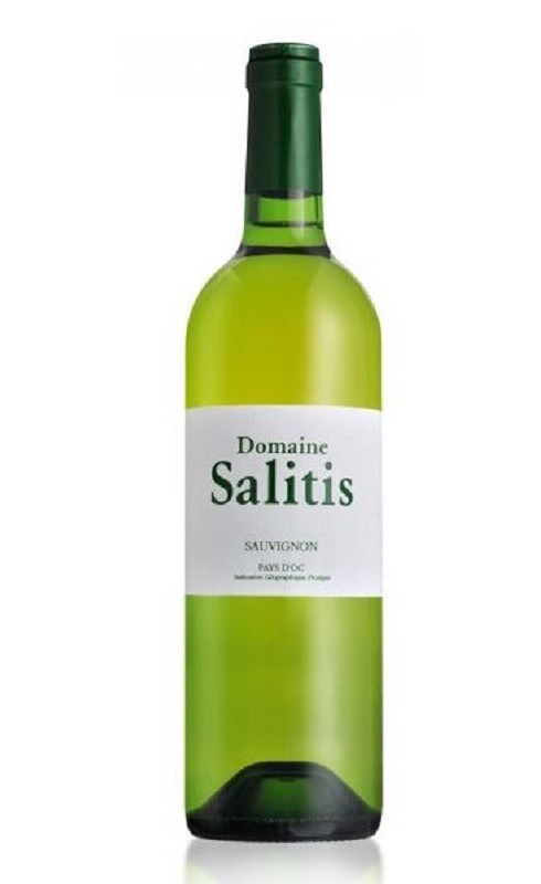 Photographie d'une bouteille de vin blanc Salitis Sauvignon 2020 Pays D Oc Blc Bio 75cl Crd