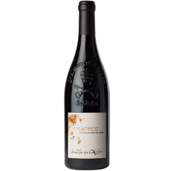 Photographie d'une bouteille de vin rouge Clos Du Caillou Les Safres 2020 Chtneuf Rge Bio 3 L Crd