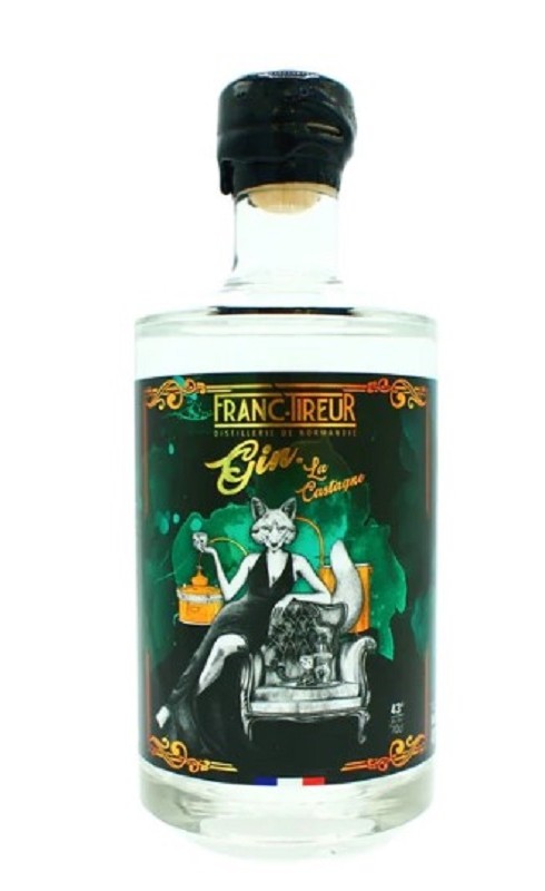 Photographie d'une bouteille de Franc-Tireur Gin La Castagne Bio 70cl Crd
